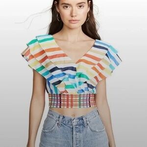 Alice & Olivia Cassandra Teared Ruffle Smock